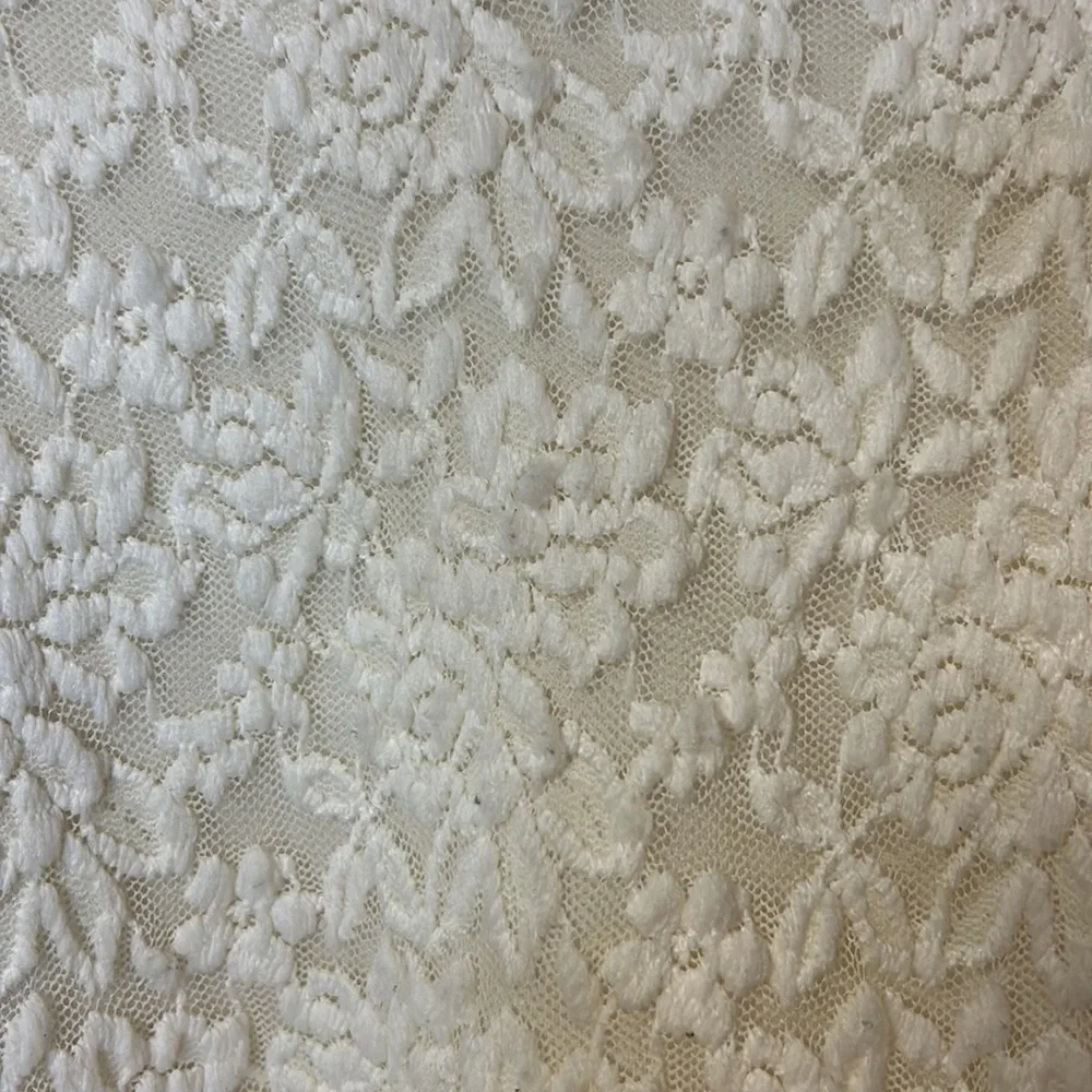 Coldwater Creek Women’s Lace Top Size L Off White Lined Bodice Long Sleeve